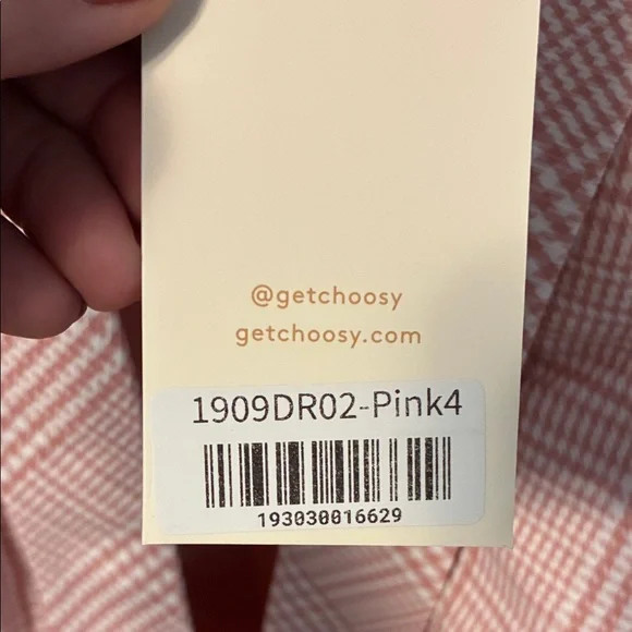 Pink Plaid Women's Long Sleeve Dress Holiday Party Ready Choosy - Picture 4 of 6